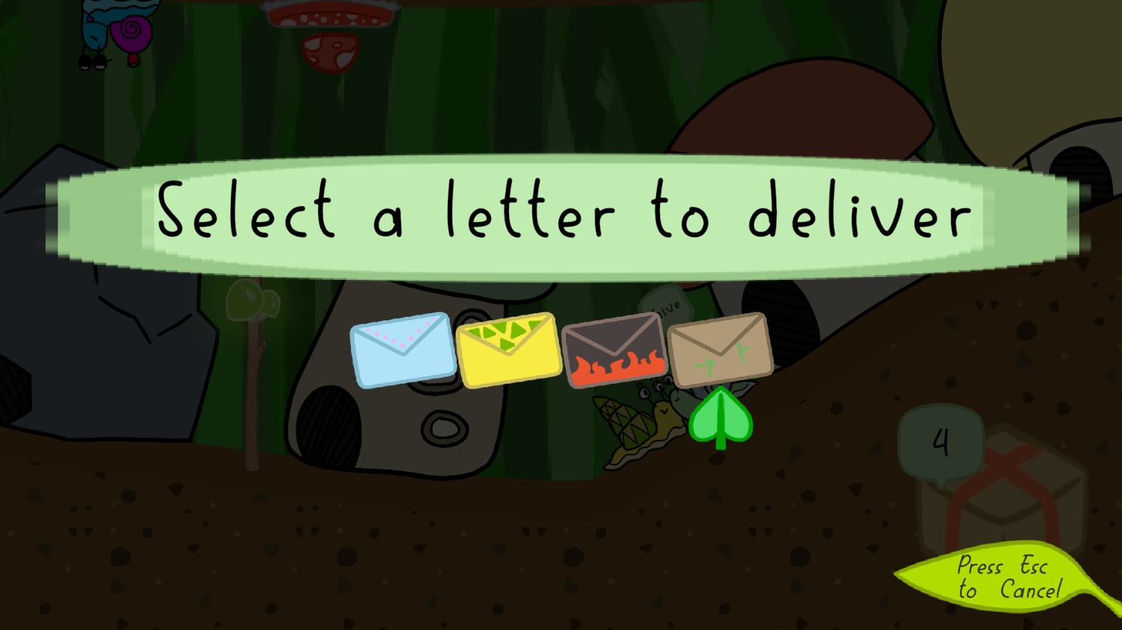 Select the right letter for the right snail